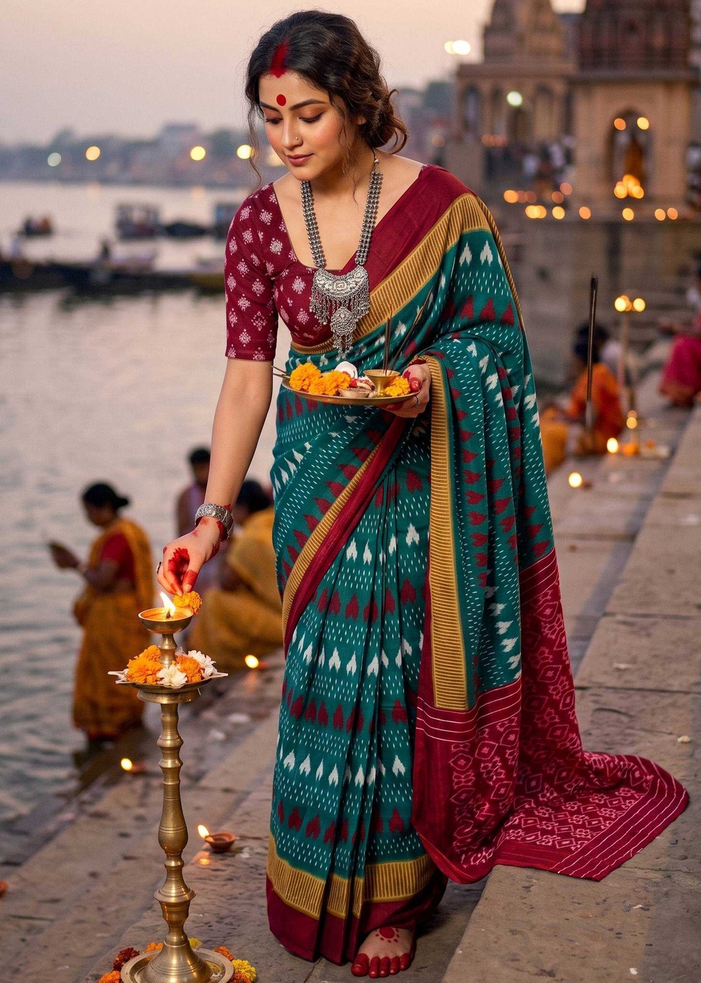 Cotton Block Print Saree