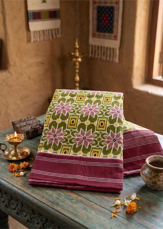 Net Cotton Printed Saree