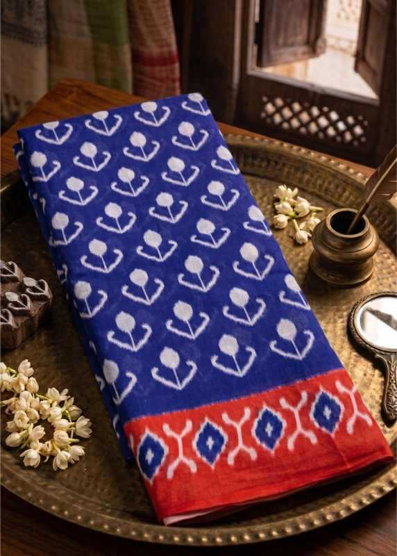 Pure Cotton Printed Saree in Red