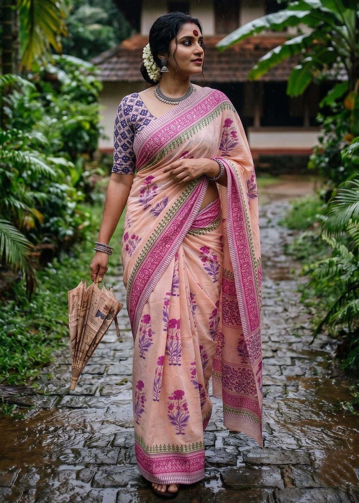 Cotton Hand Work Saree