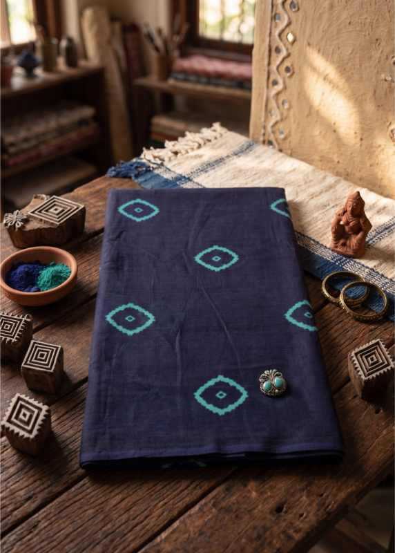 Pure Cotton Printed Saree in Brown