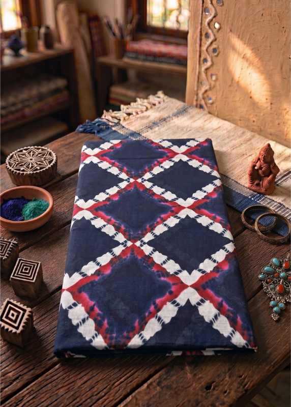 Pure Cotton Printed Saree in Brown