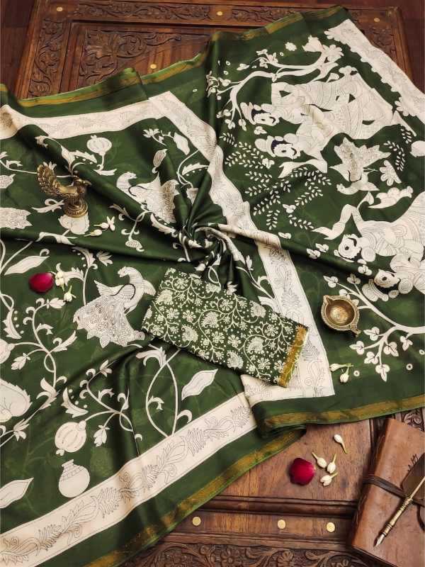 Qua Heavy Maslin Cotton Designer Saree