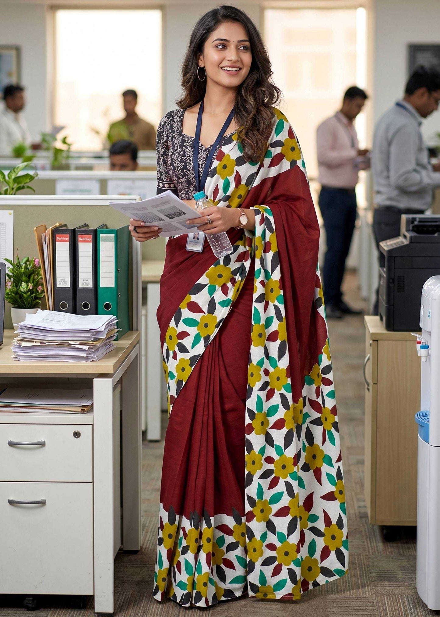 Cotton Block Print Saree