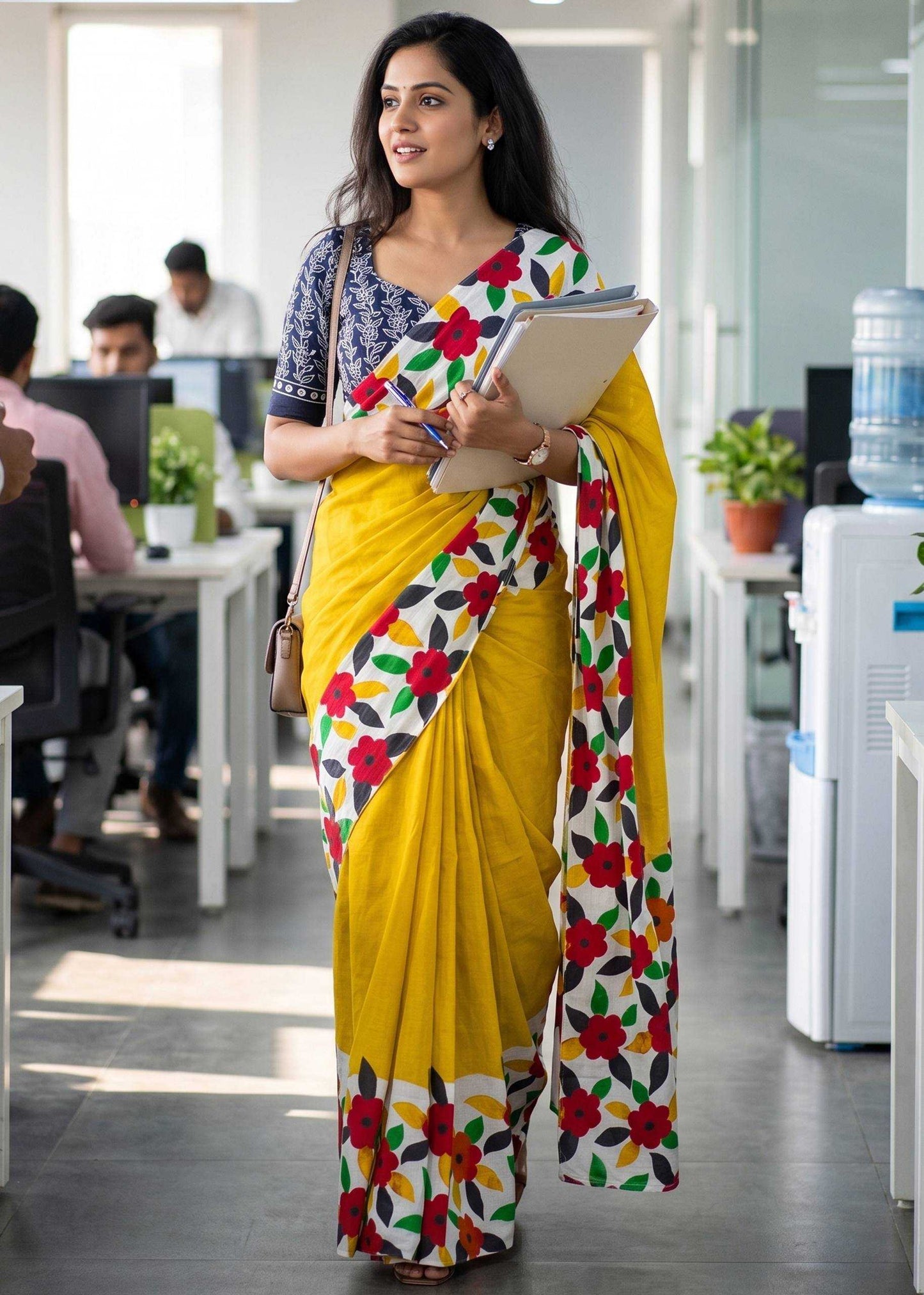 Cotton Block Print Saree