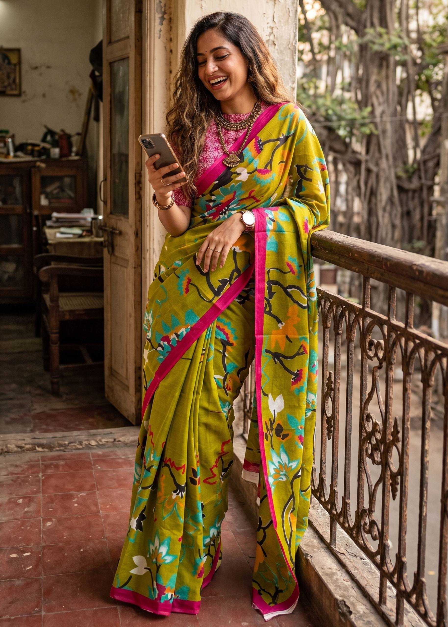 Soft Cotton Printed Saree