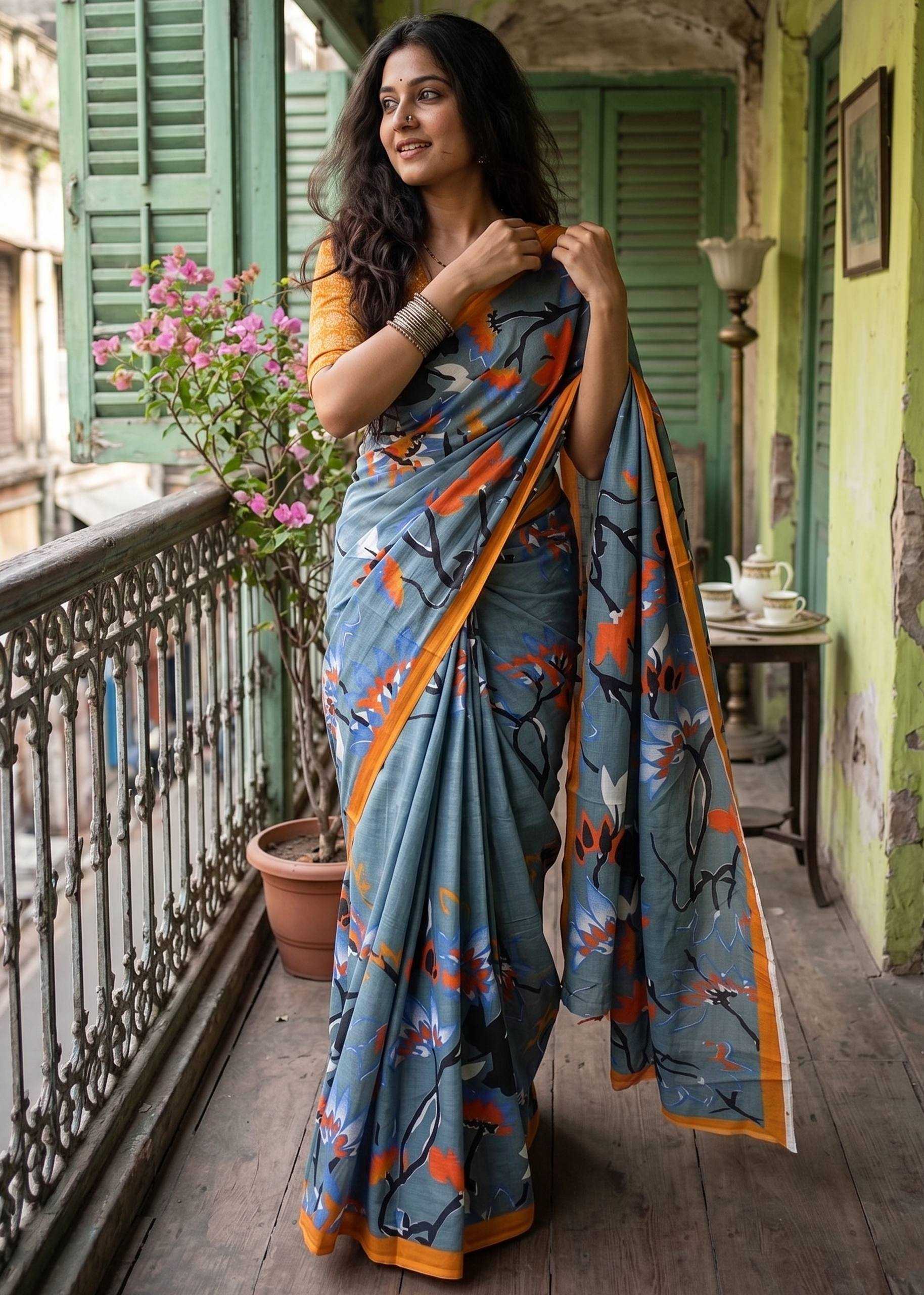 Soft Cotton Printed Saree