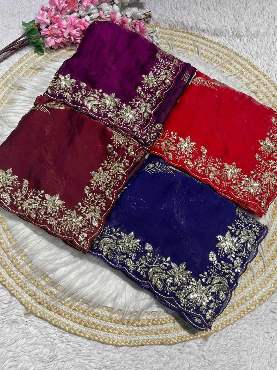 Satin Sequence Saree
