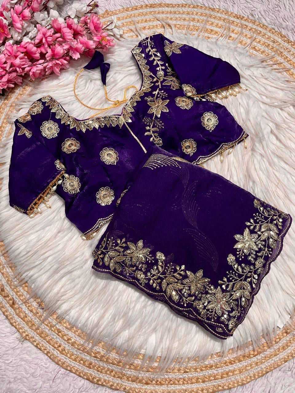 Satin Sequence Saree
