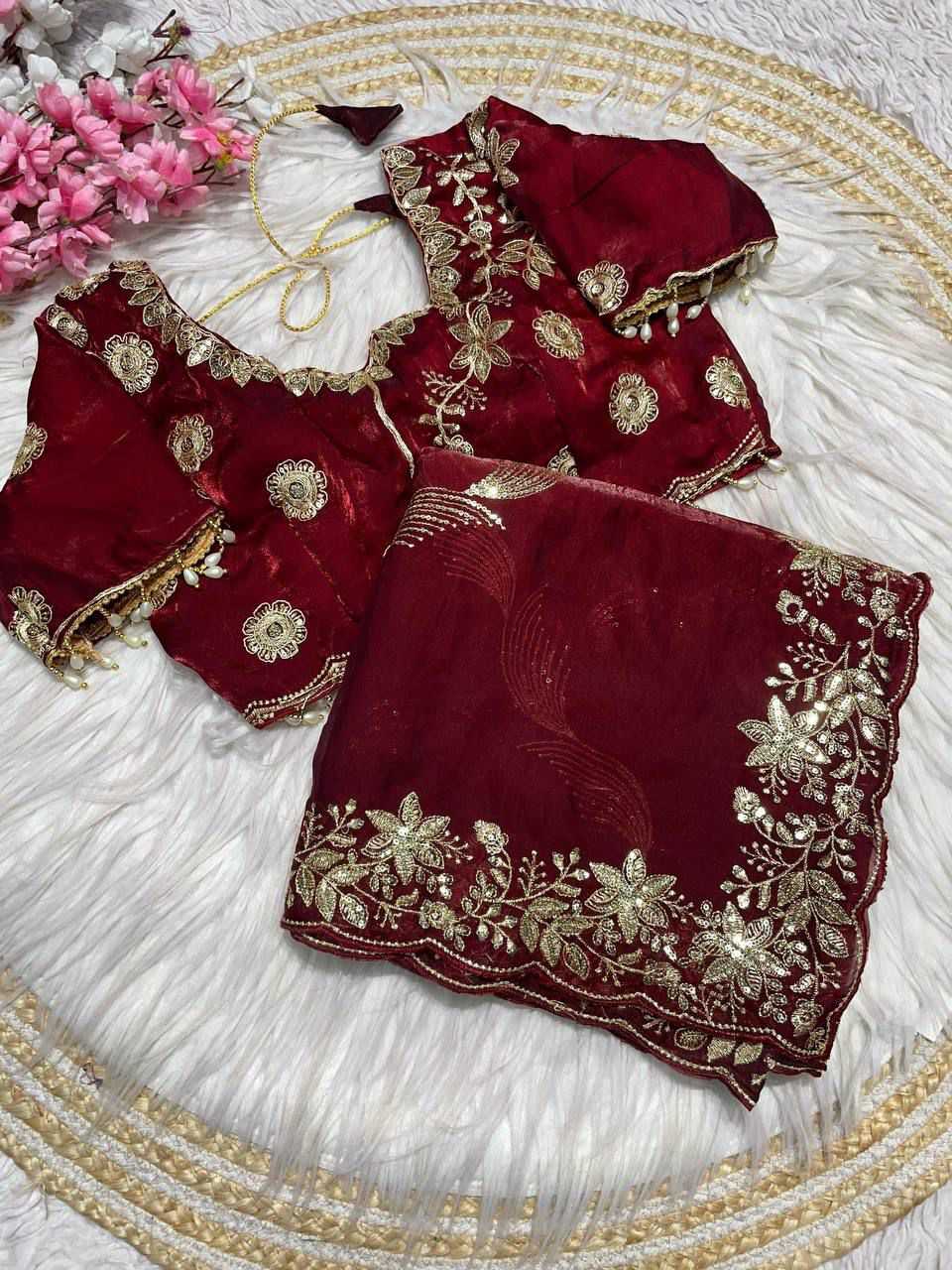 Satin Sequence Saree