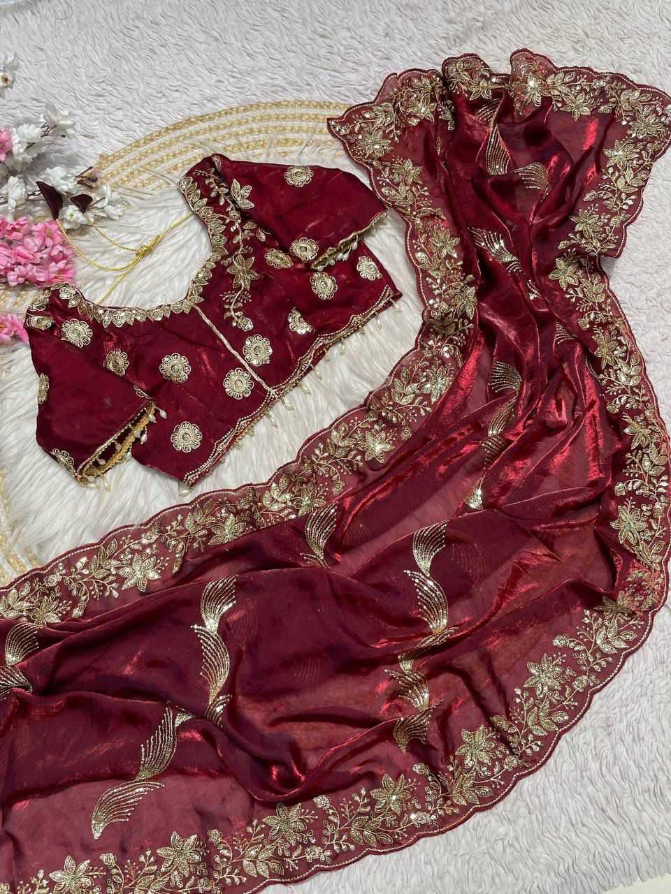 Satin Sequence Saree
