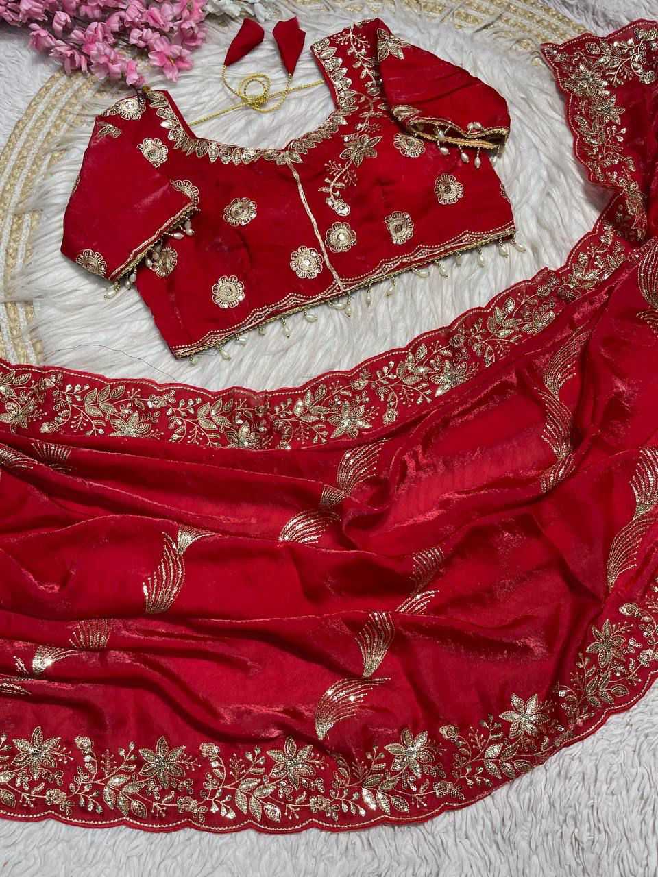 Satin Sequence Saree