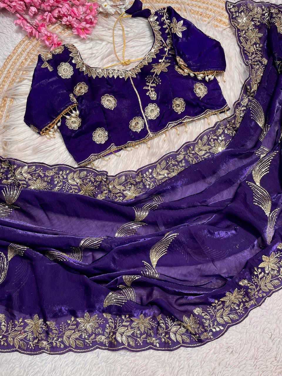 Satin Sequence Saree