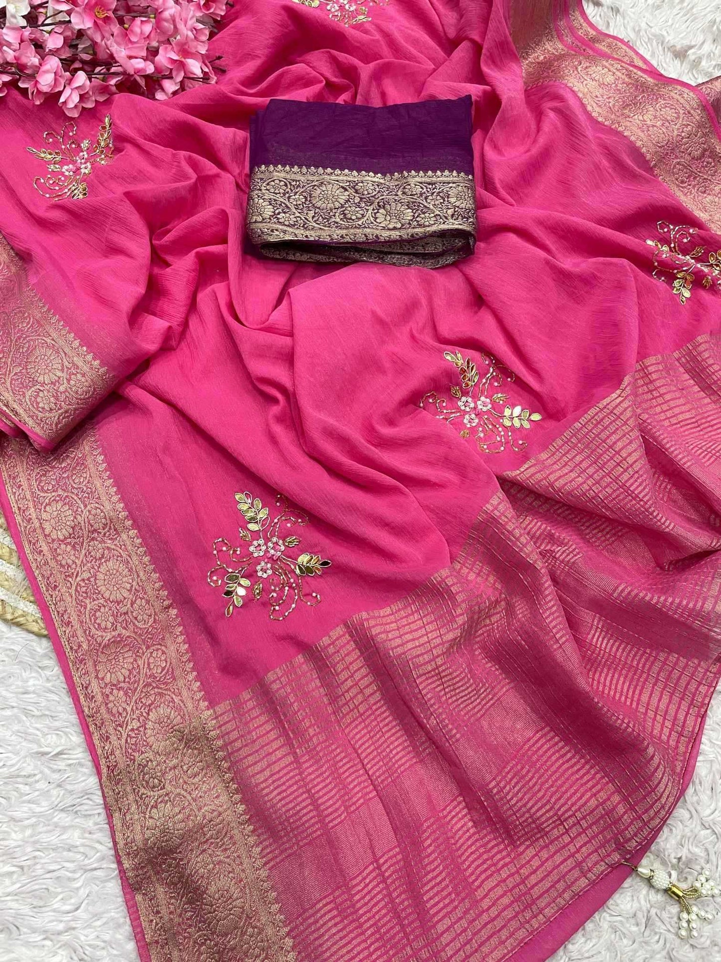 Shimmer Silk Handloom Saree
