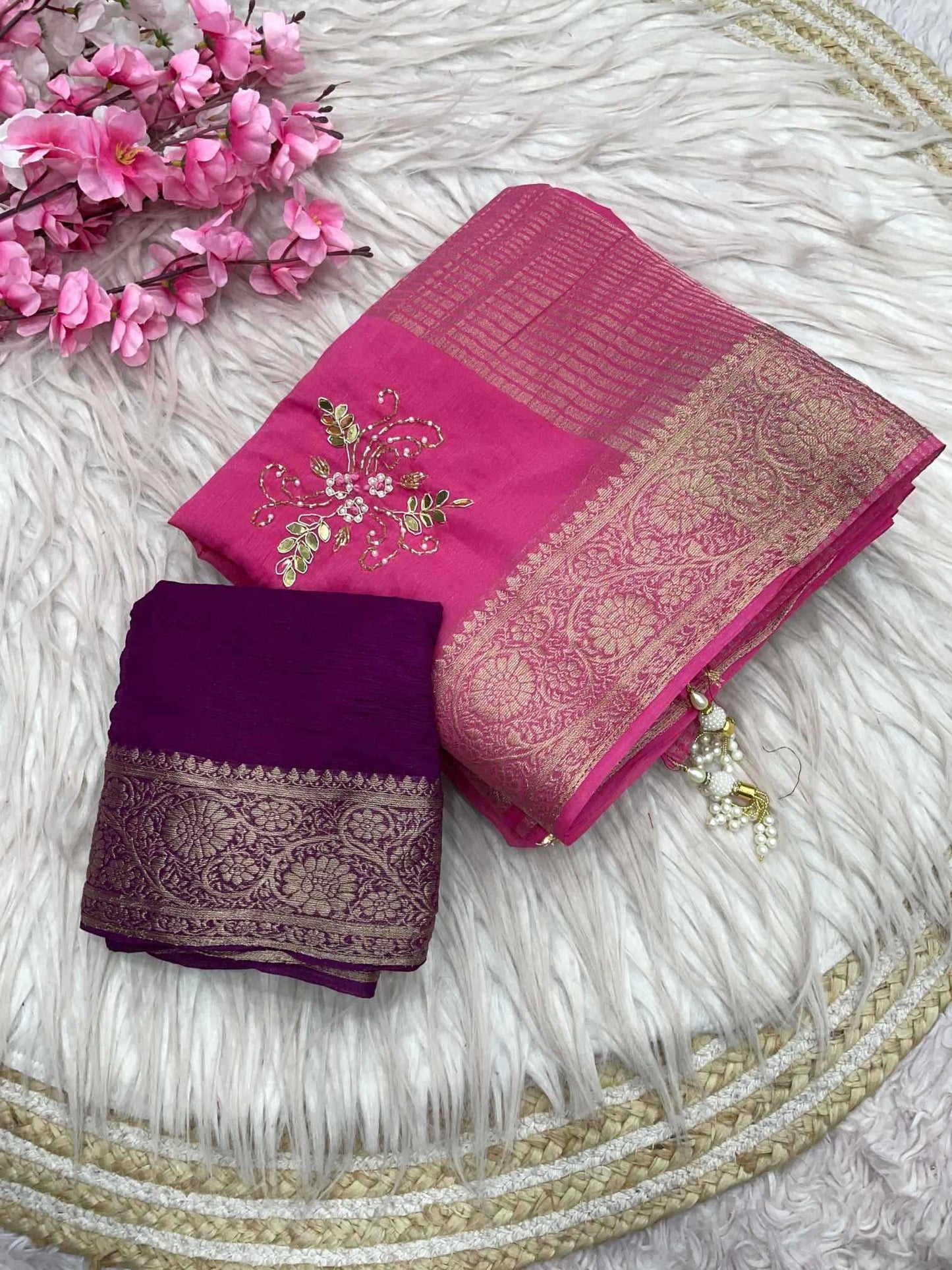Shimmer Silk Handloom Saree