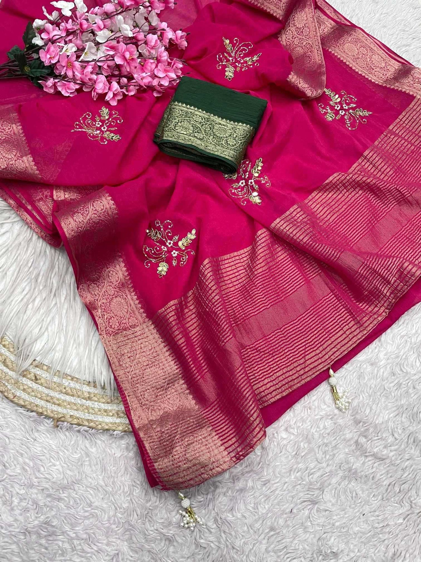 Shimmer Silk Handloom Saree