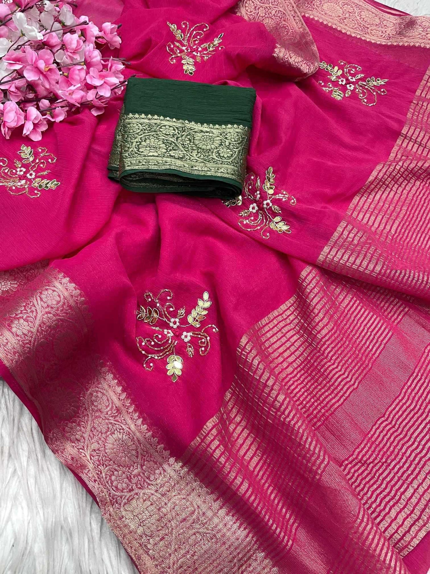 Shimmer Silk Handloom Saree