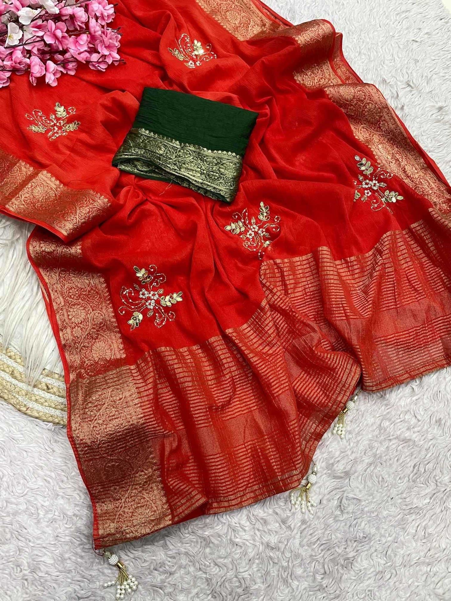 Shimmer Silk Handloom Saree