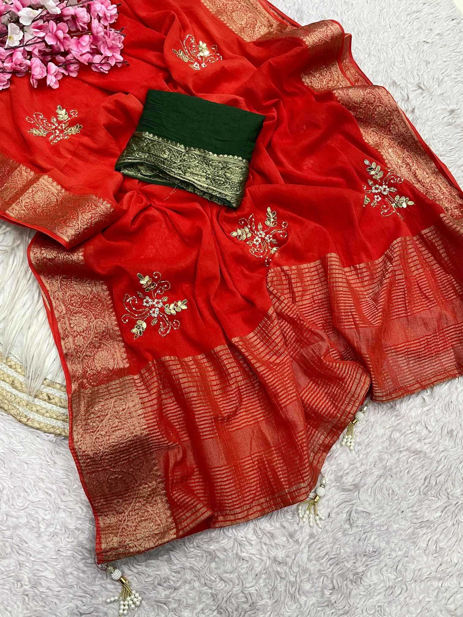 Shimmer Silk Handloom Saree
