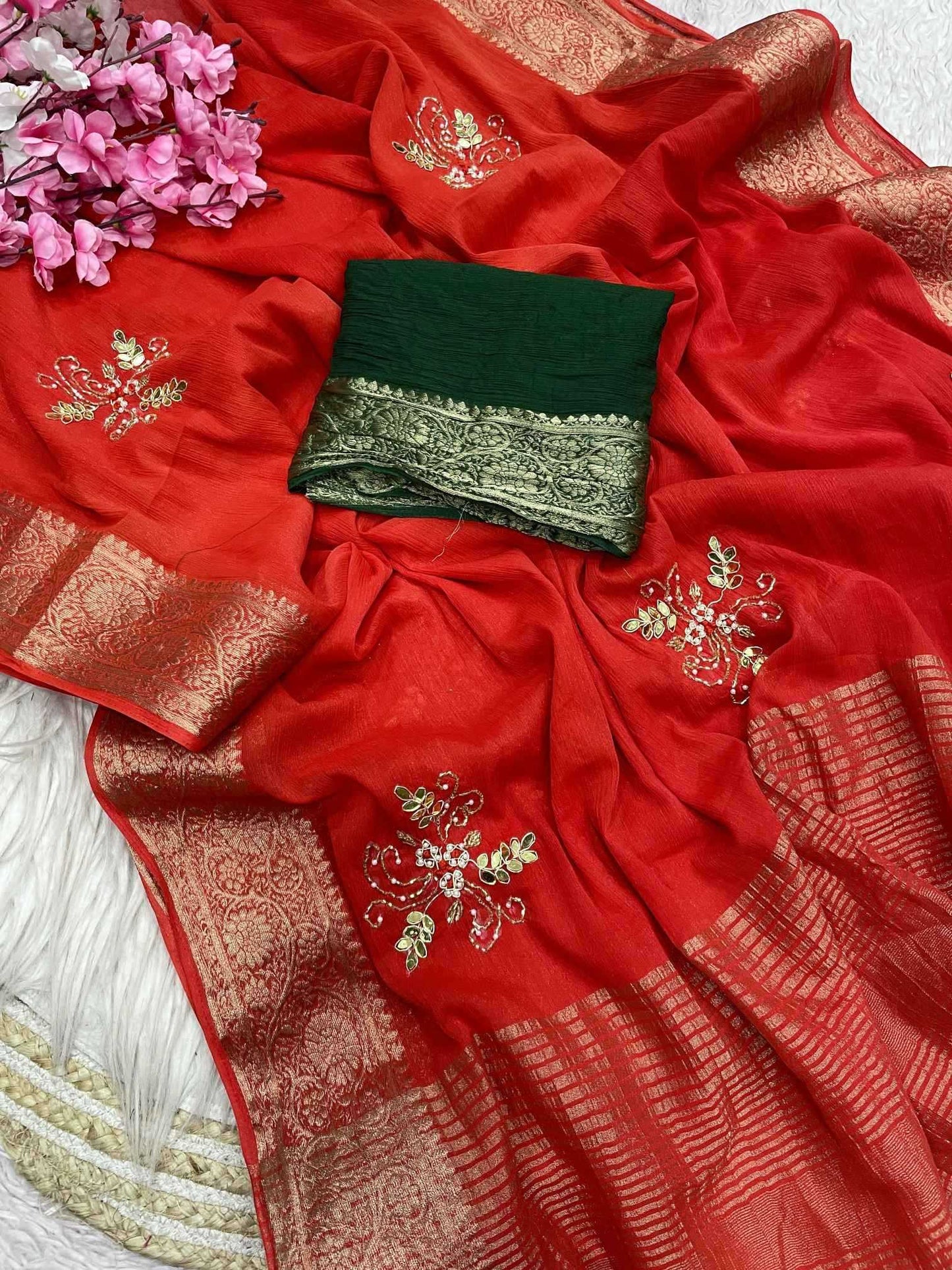 Shimmer Silk Handloom Saree