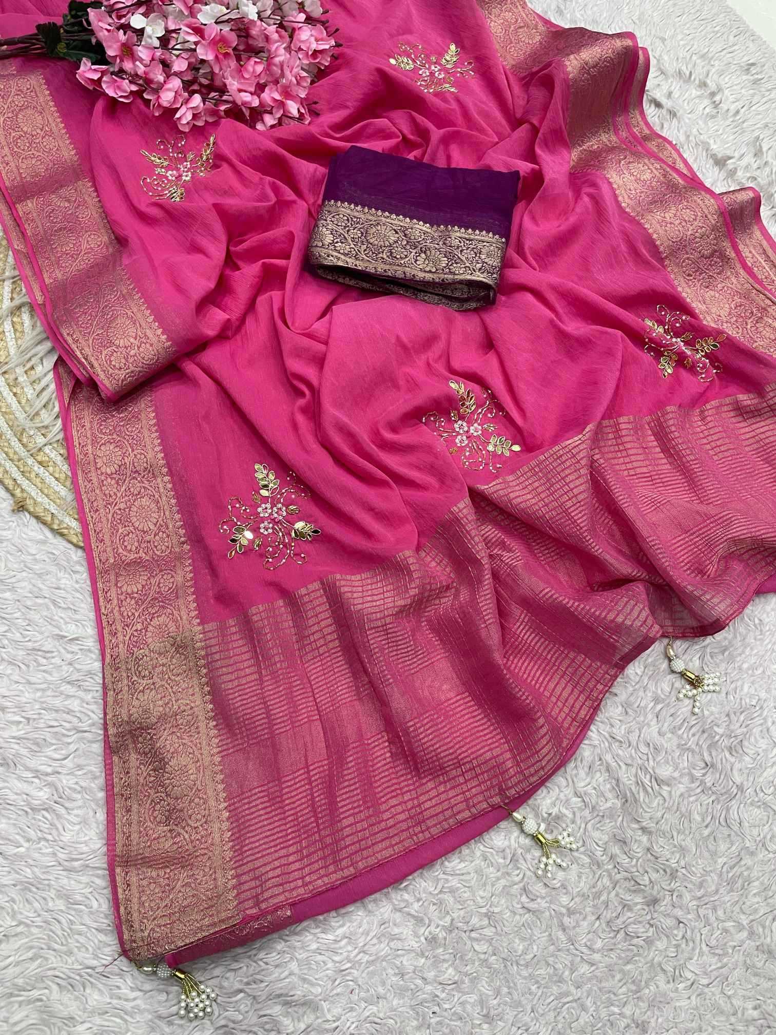 Shimmer Silk Handloom Saree