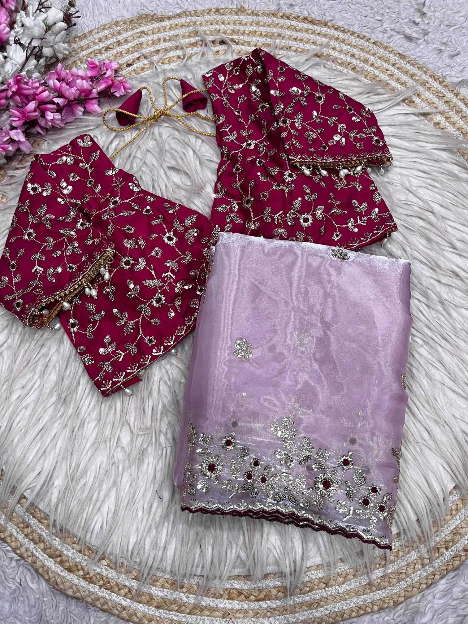 Satin Sequence Saree