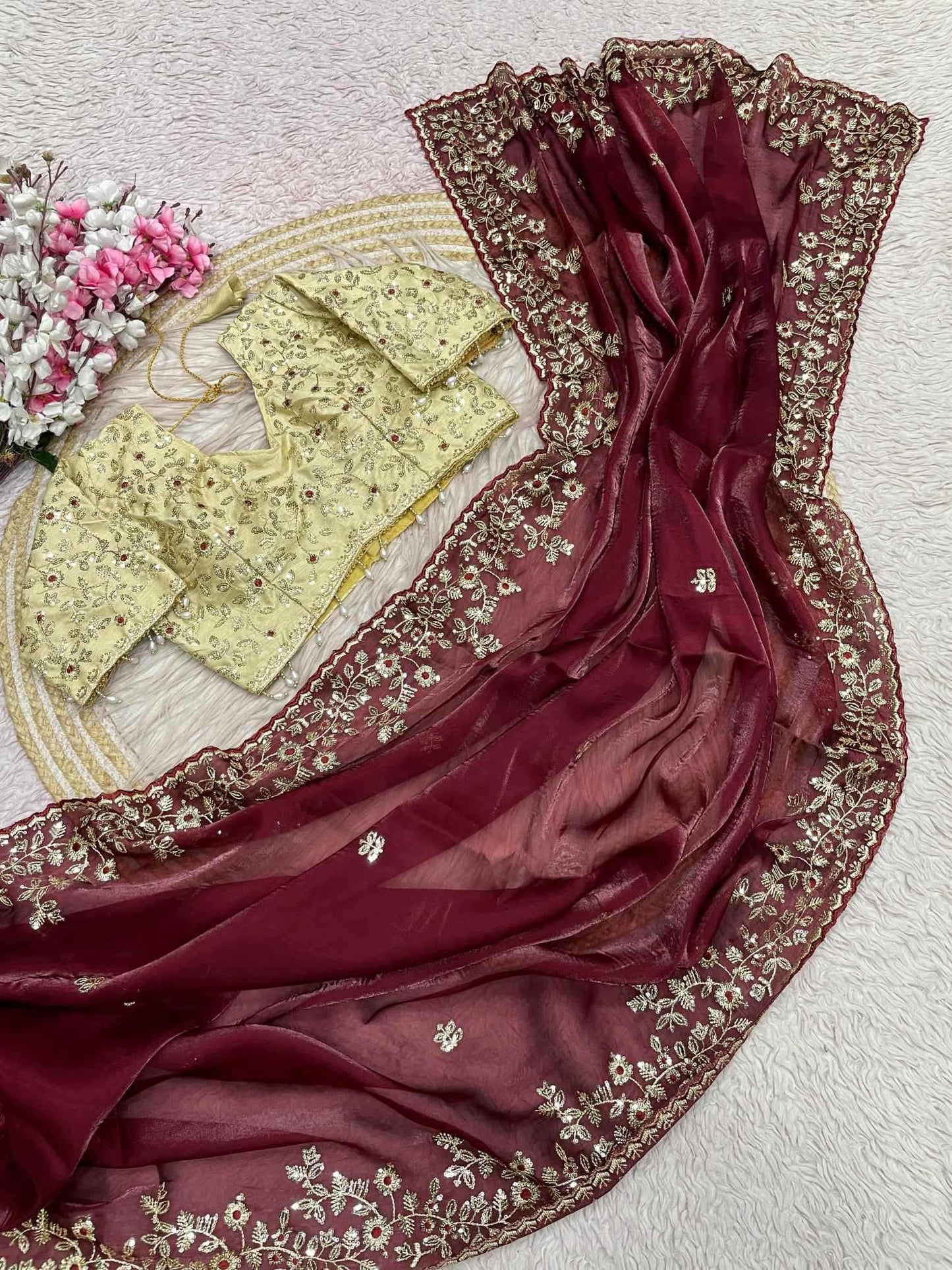 Satin Sequence Saree