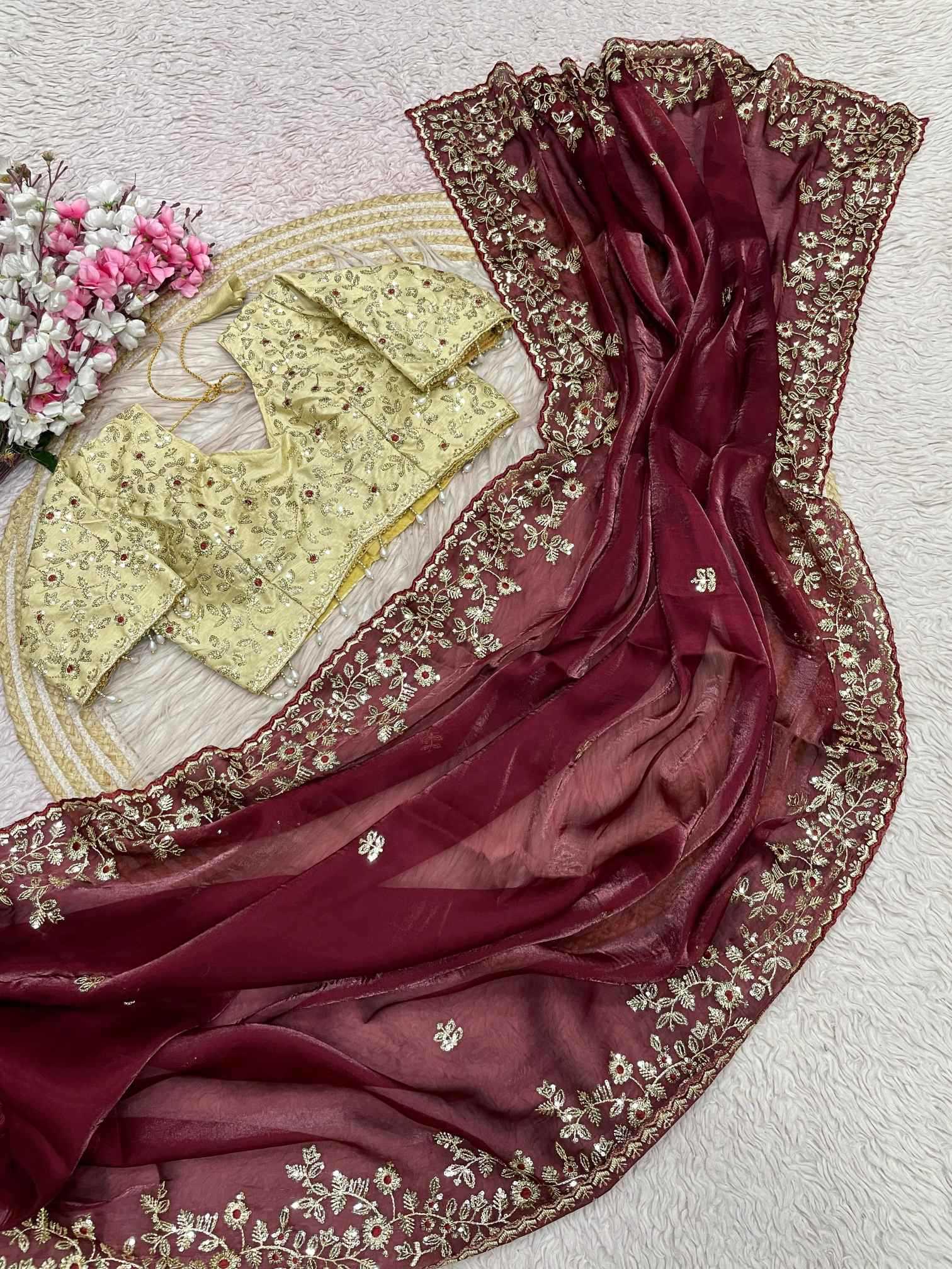 Satin Sequence Saree