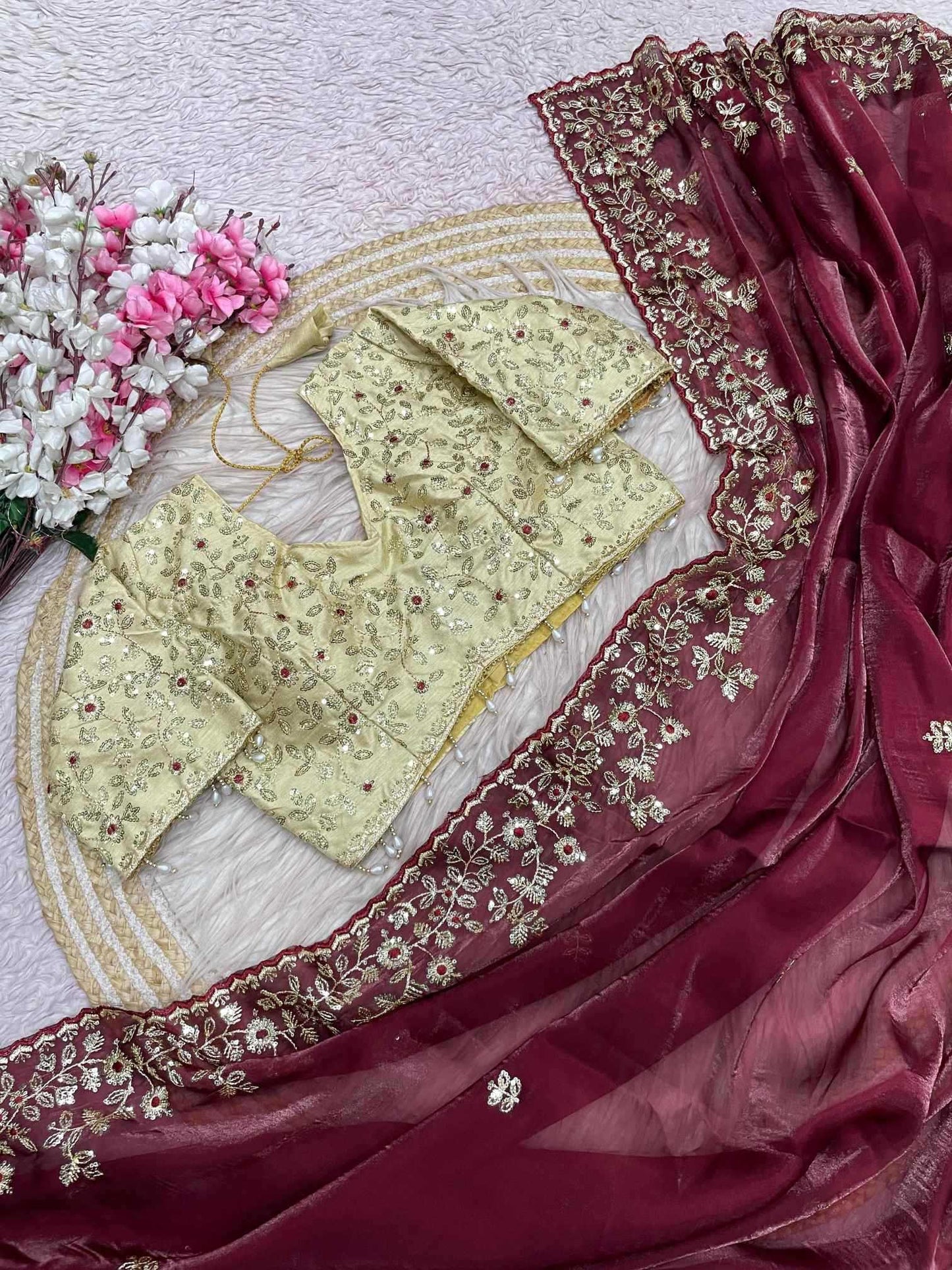 Satin Sequence Saree