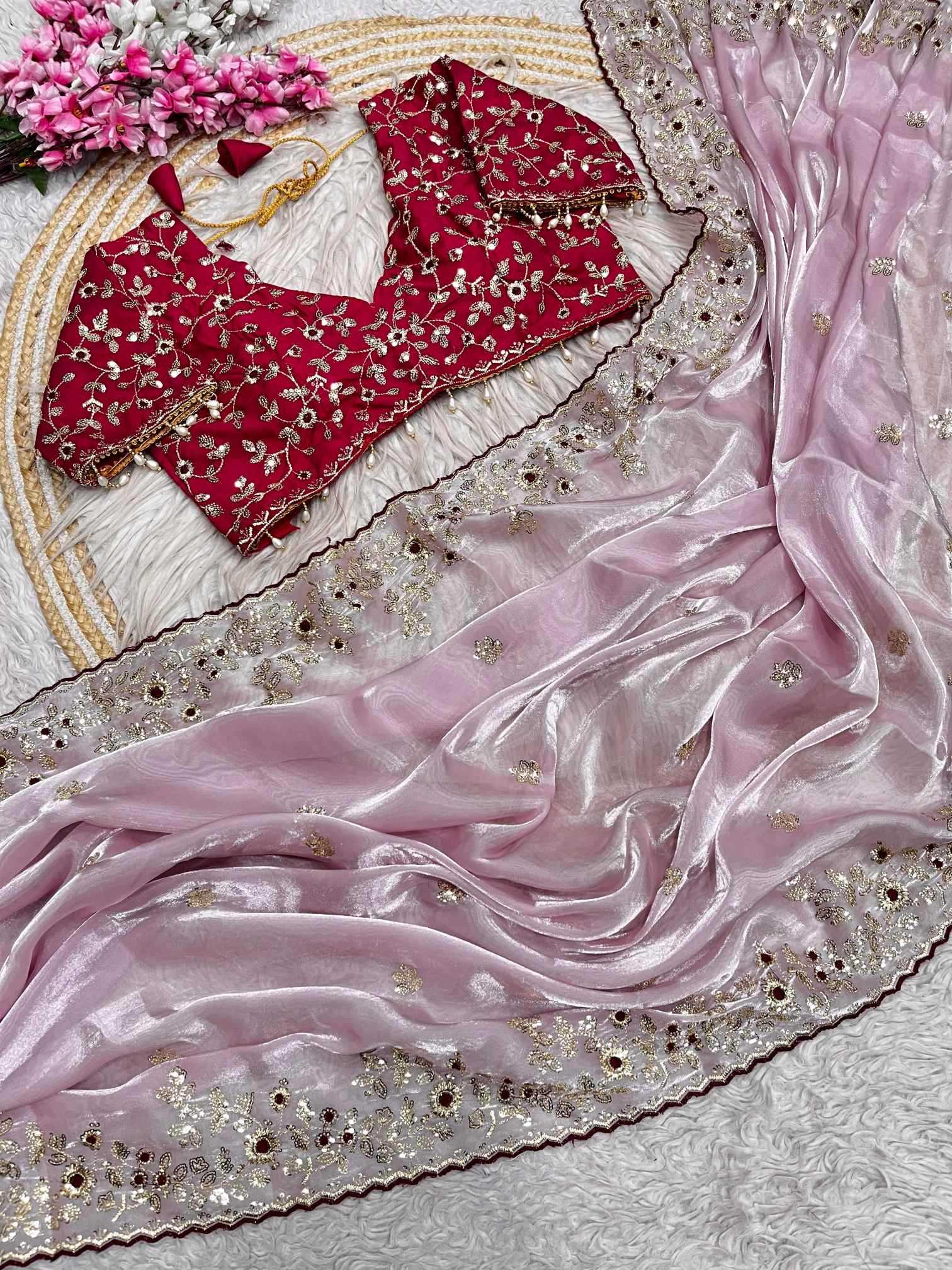 Satin Sequence Saree