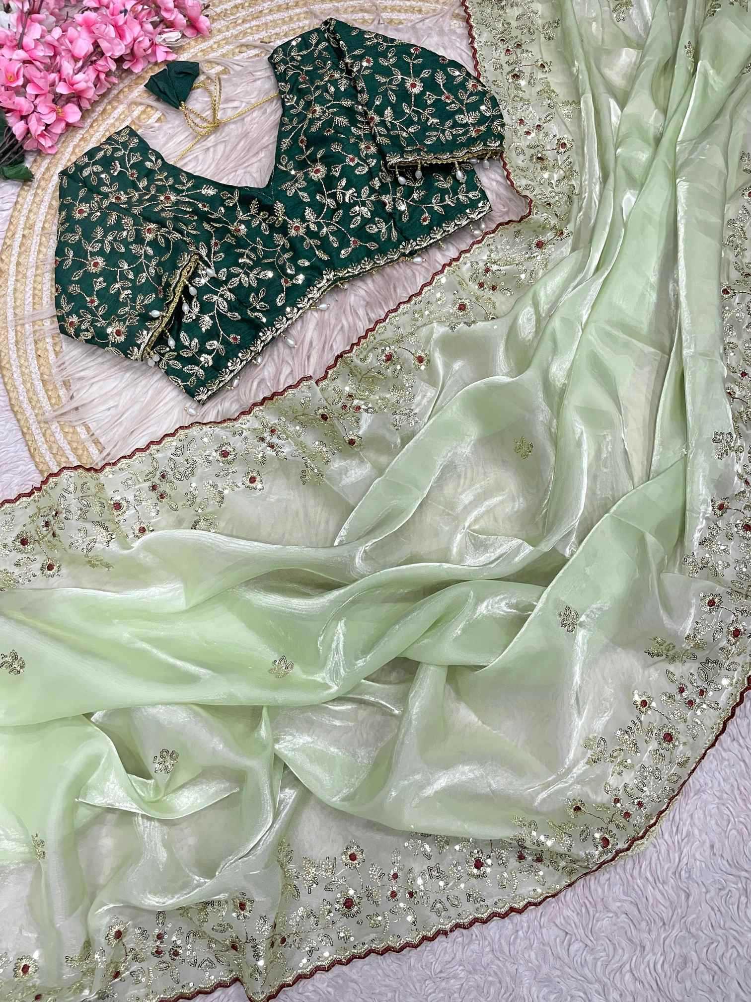 Satin Sequence Saree