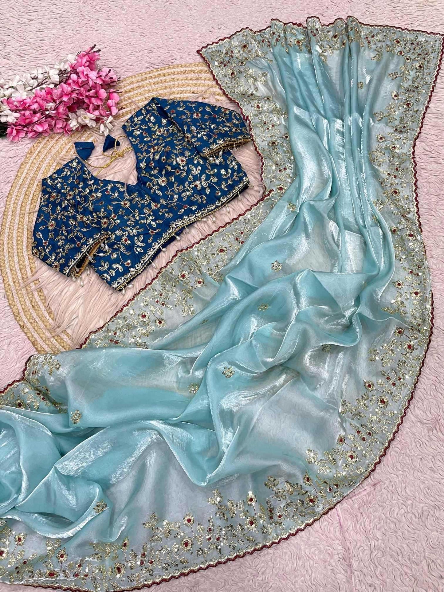 Satin Sequence Saree