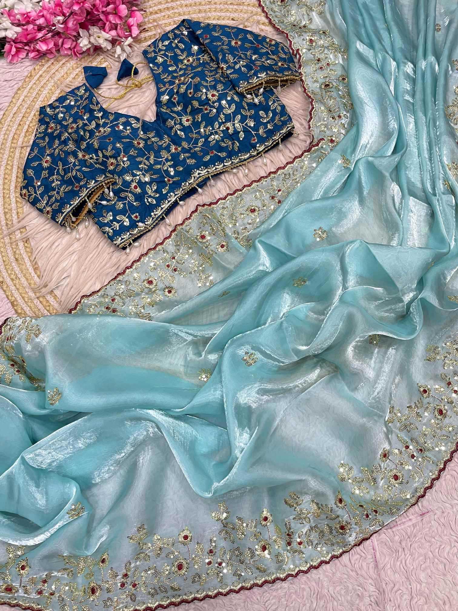 Satin Sequence Saree