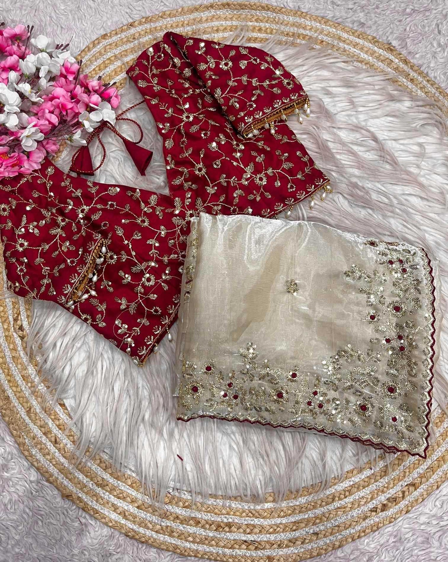 Satin Sequence Saree
