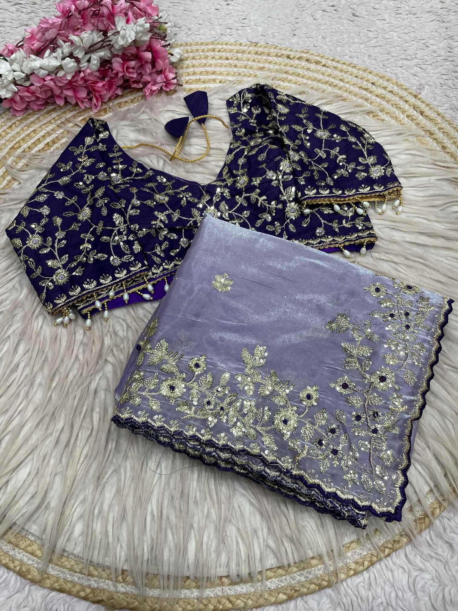 Satin Sequence Saree