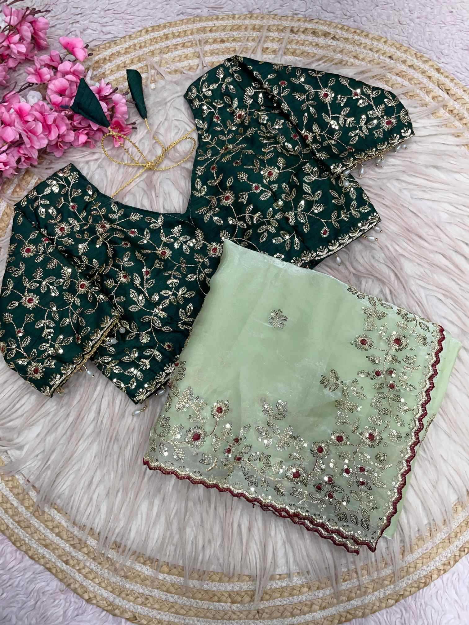 Satin Sequence Saree