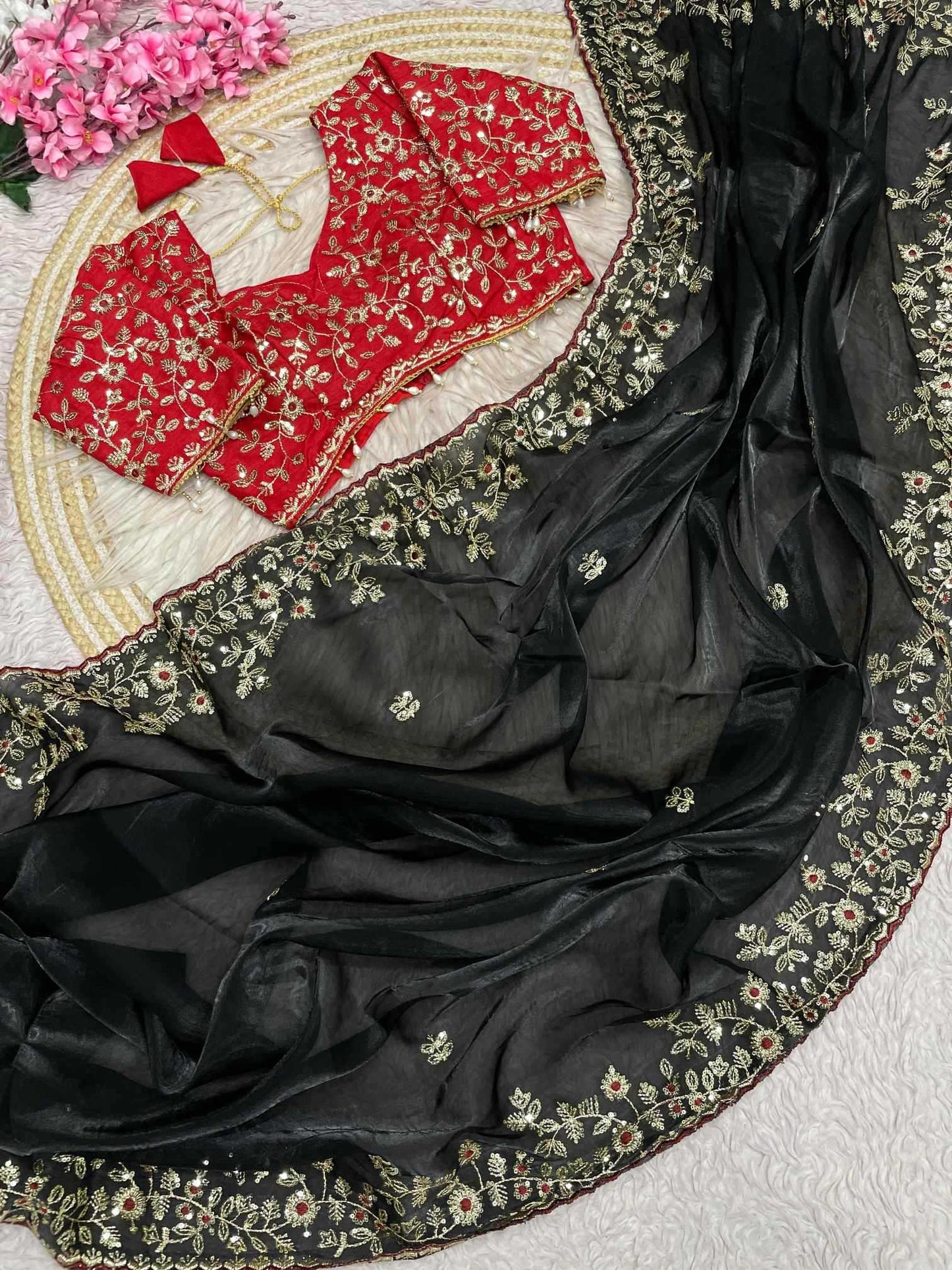 Satin Sequence Saree