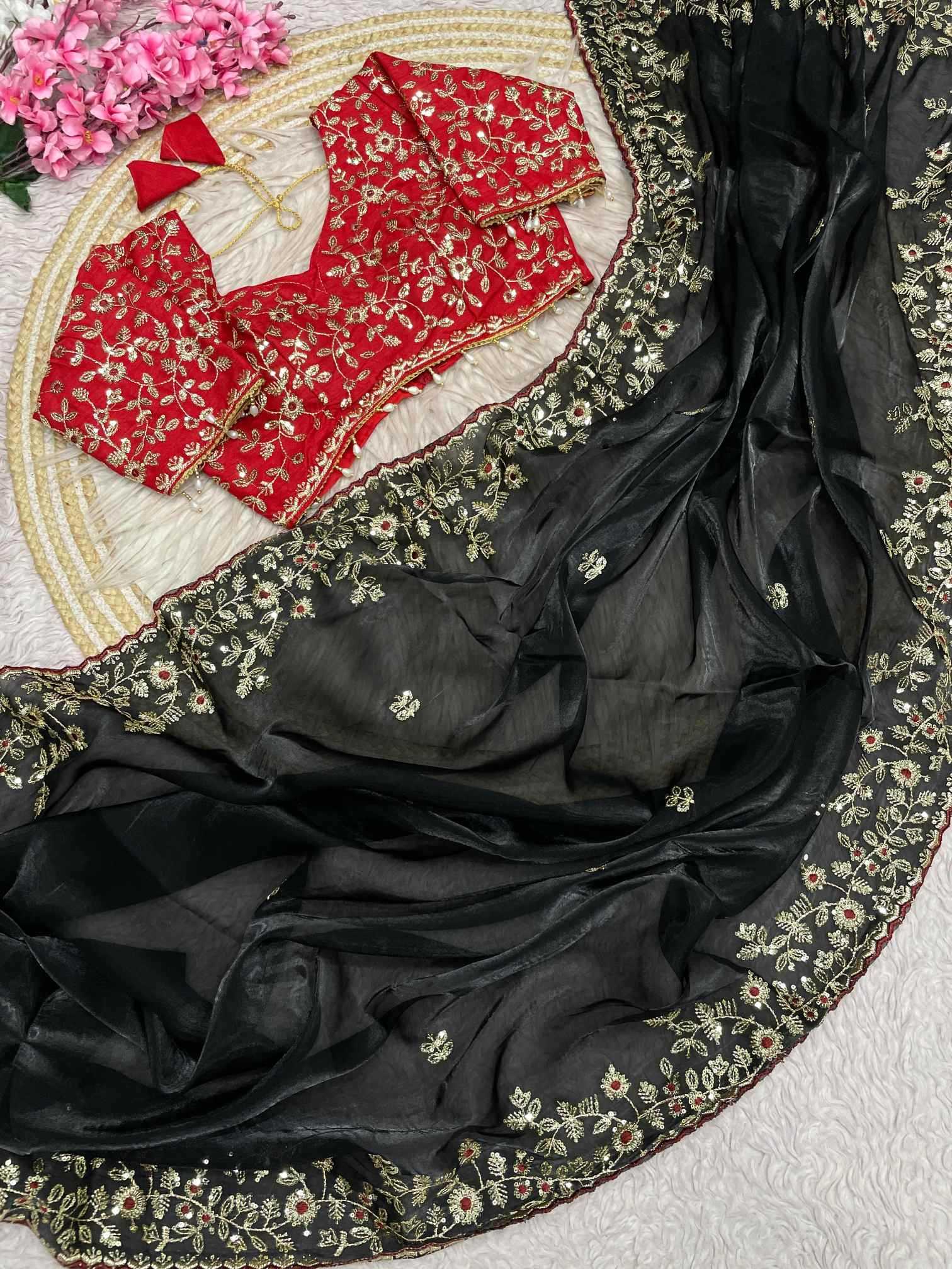 Satin Sequence Saree