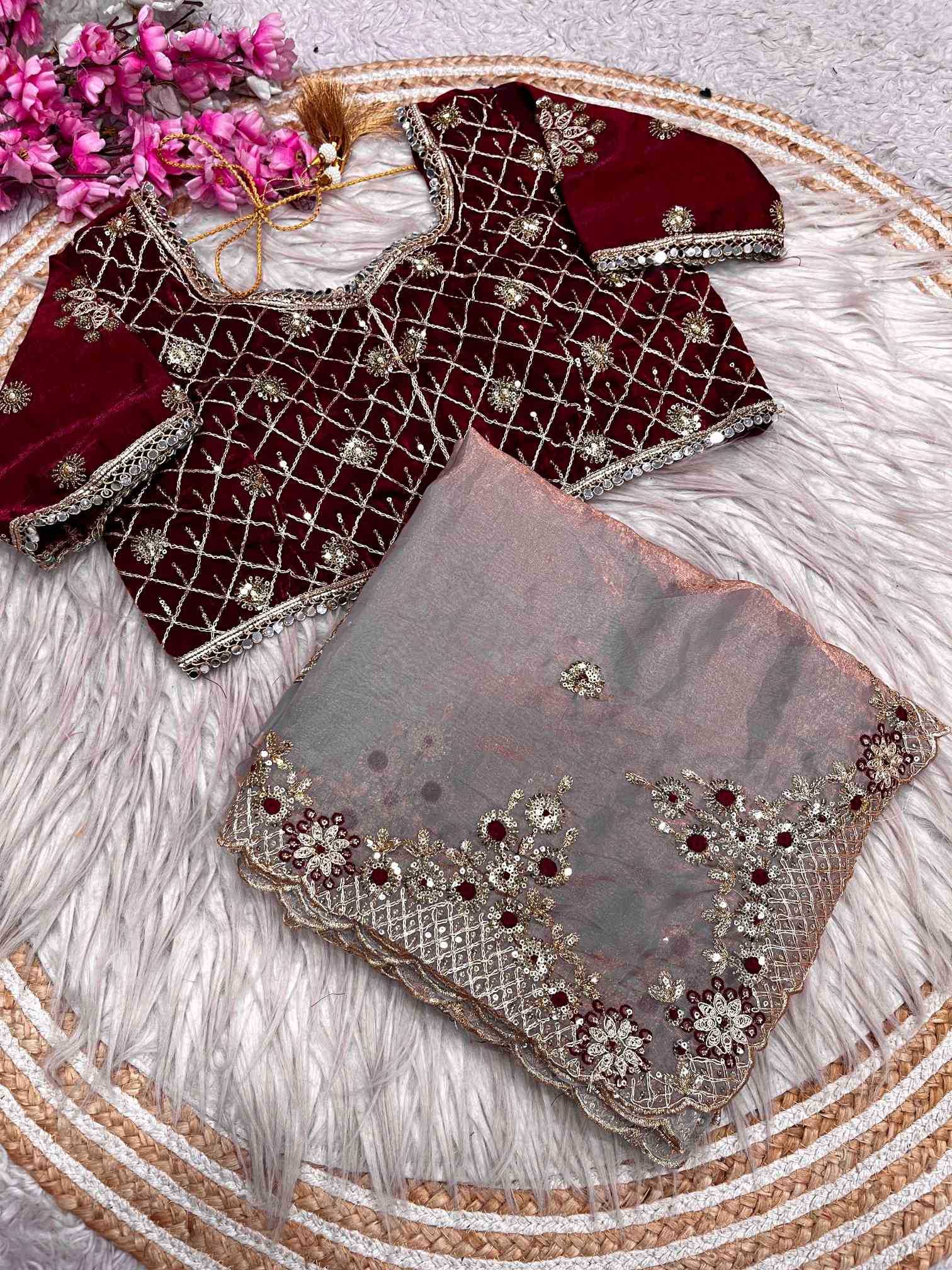 Satin Silk Party Wear Saree