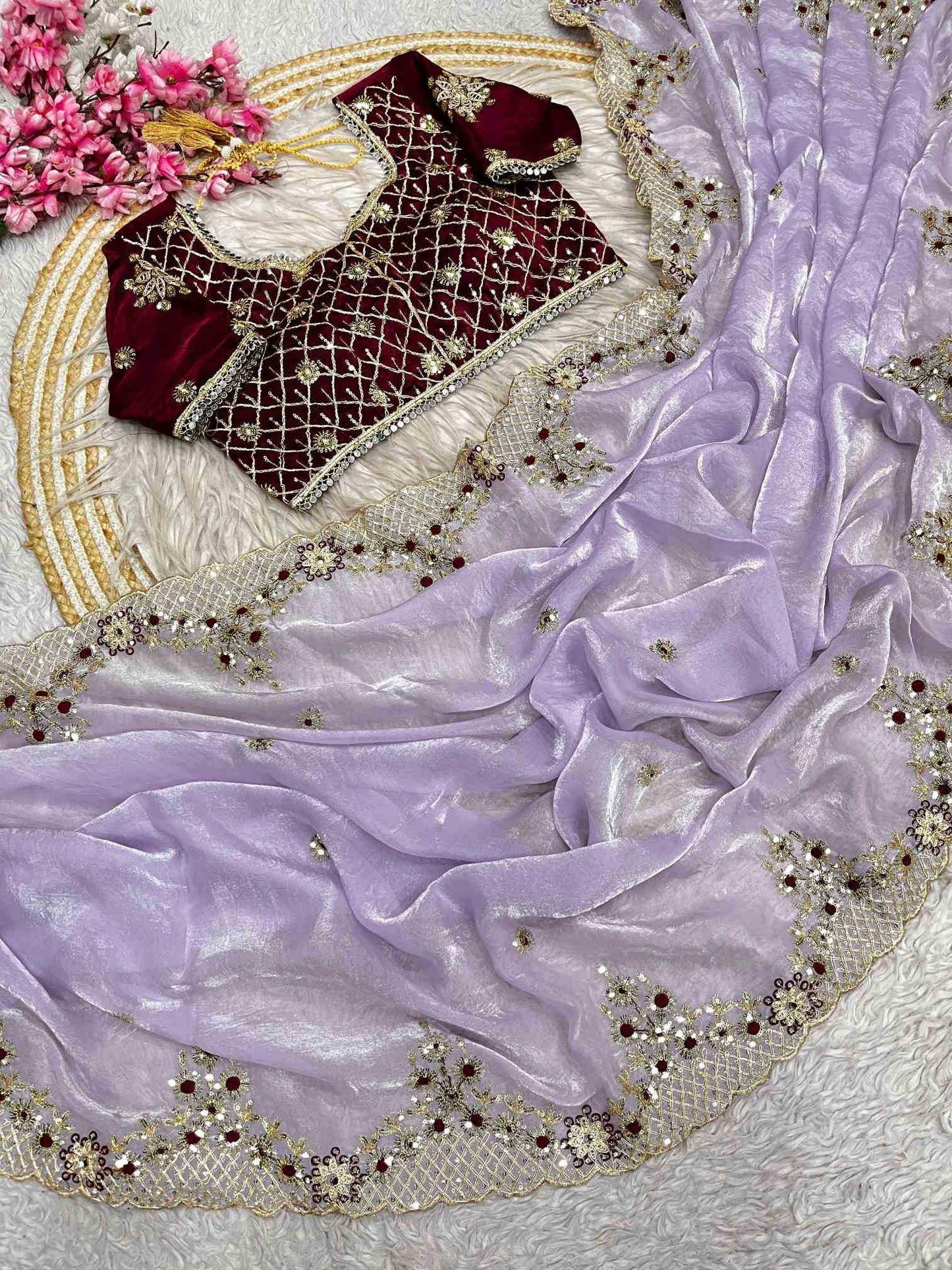 Satin Silk Party Wear Saree