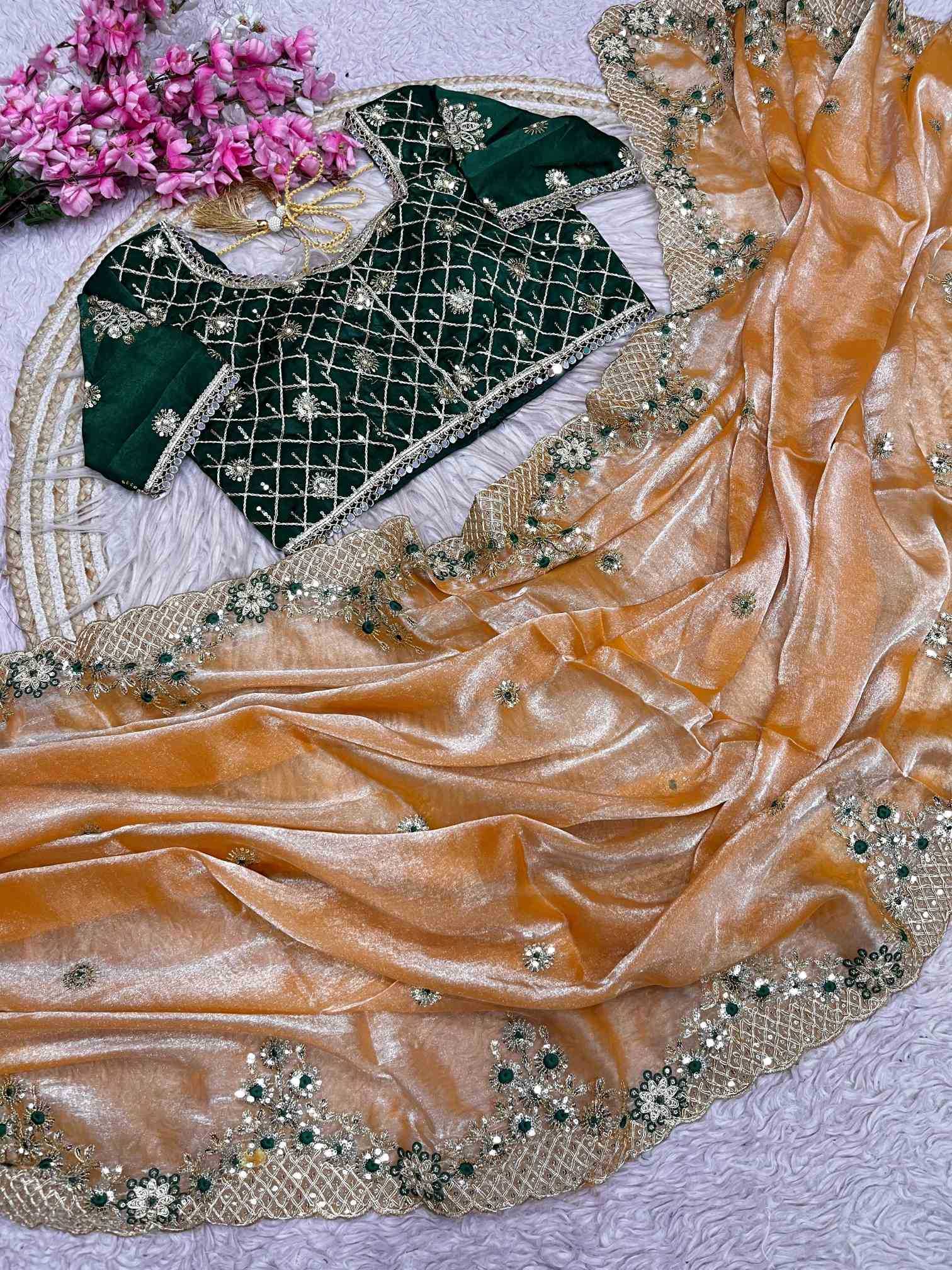 Satin Silk Party Wear Saree