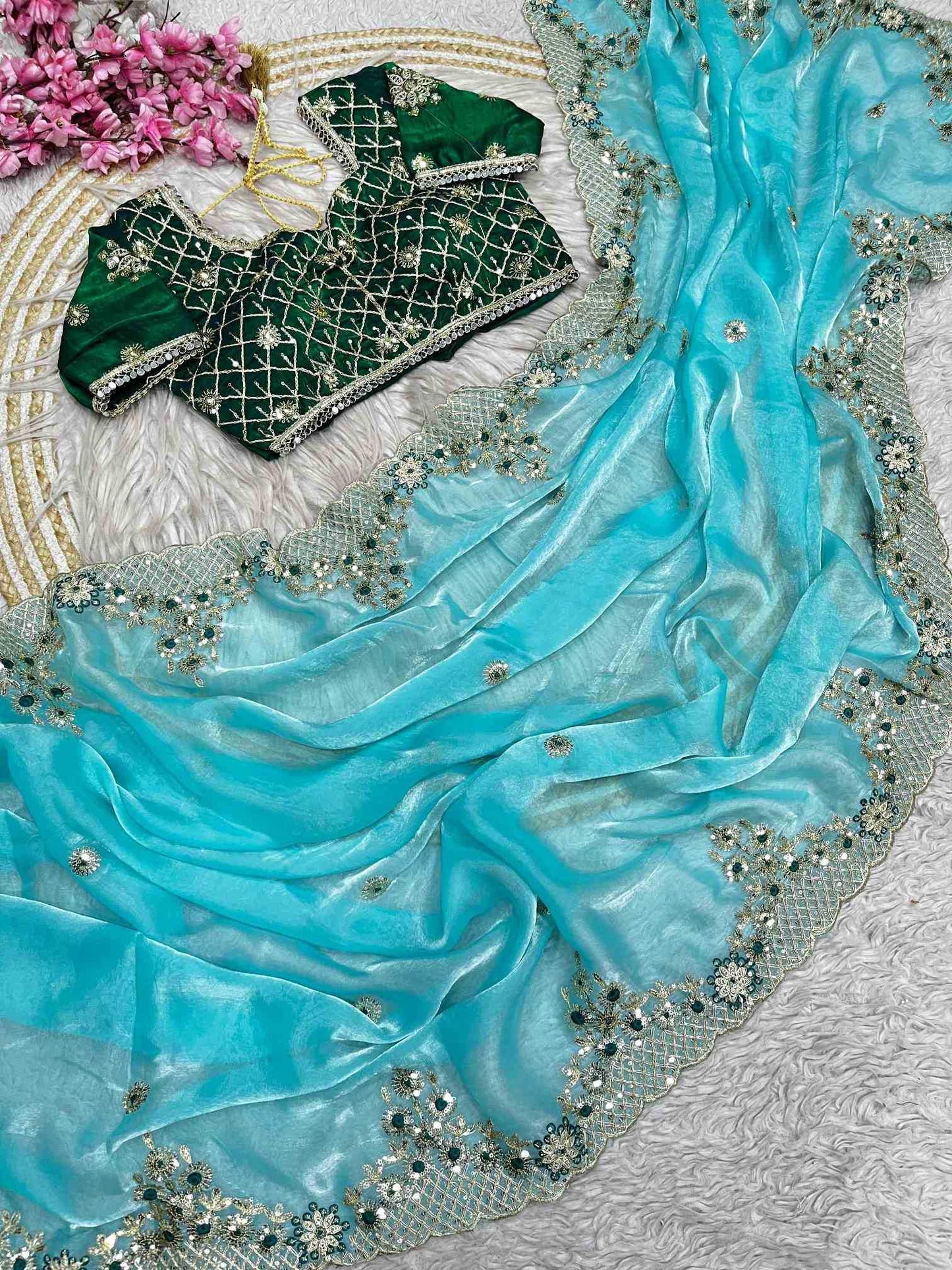 Satin Silk Party Wear Saree