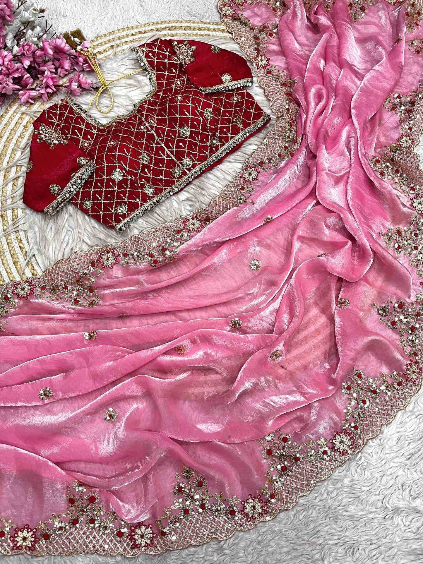 Satin Silk Party Wear Saree