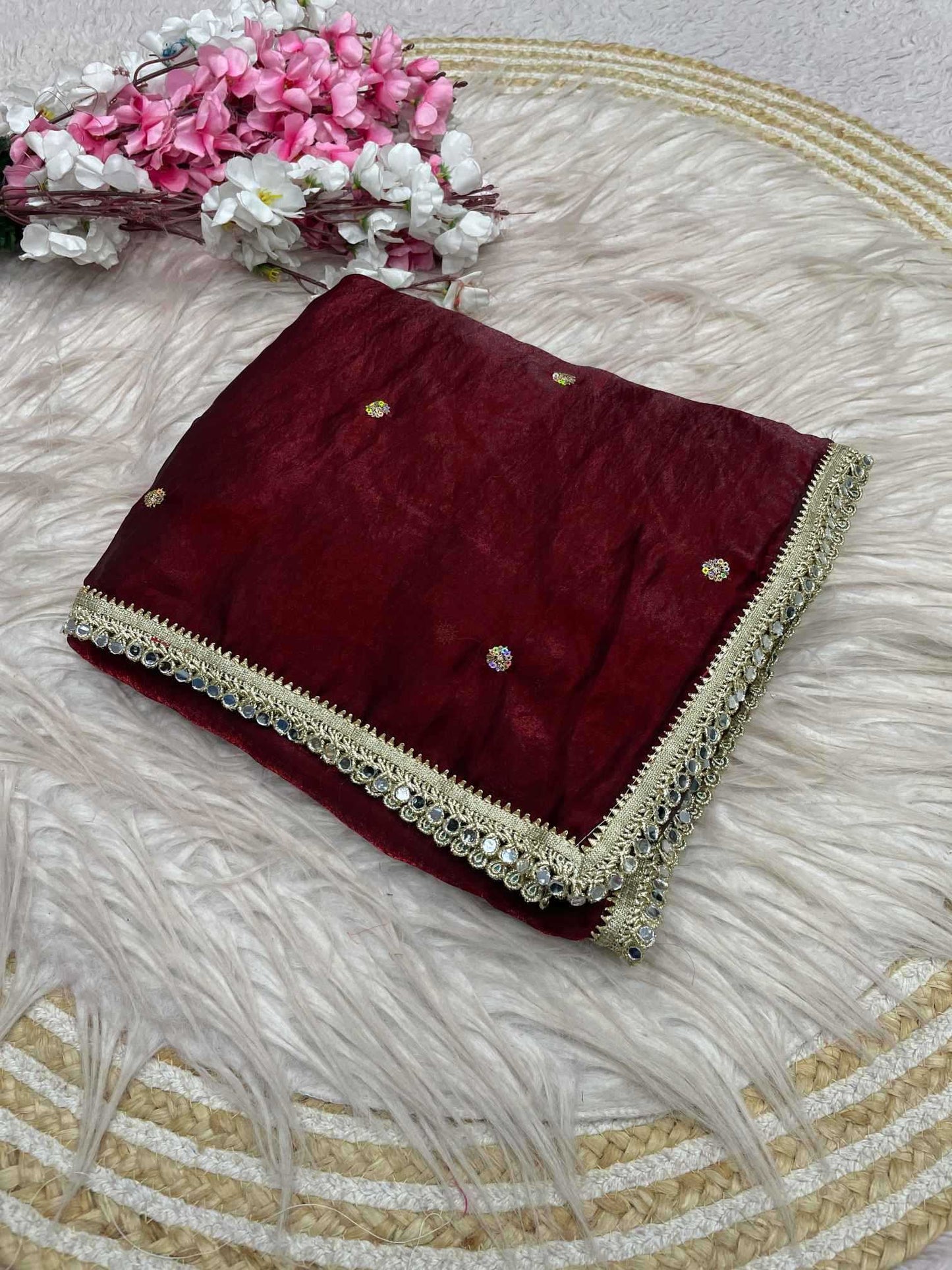Satin Sequence Saree
