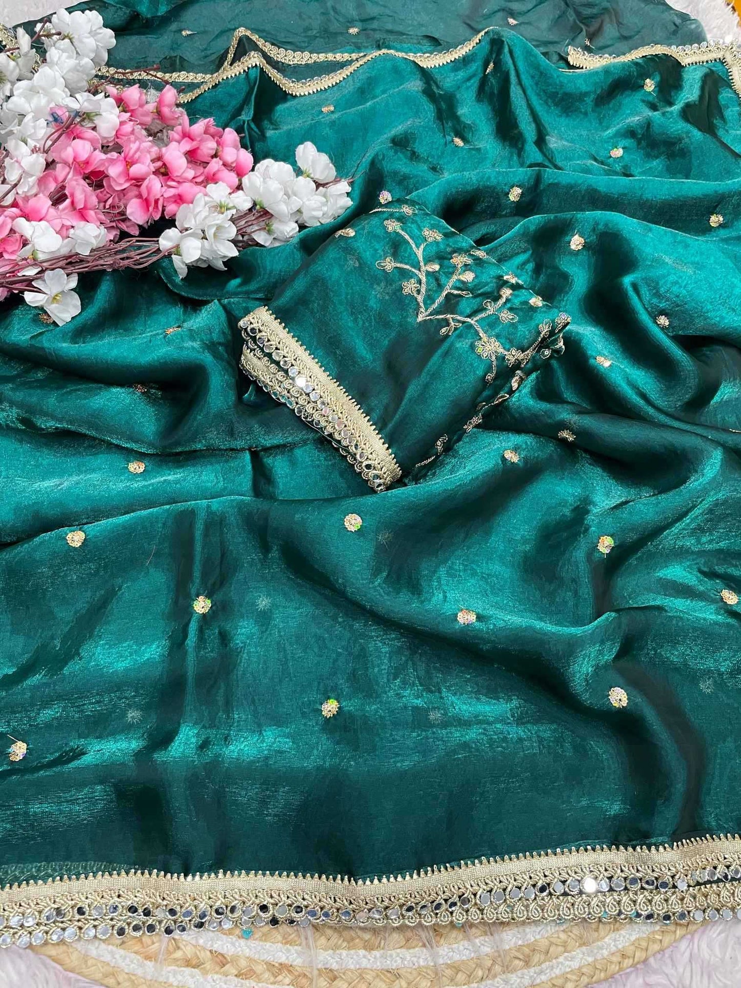 Satin Sequence Saree