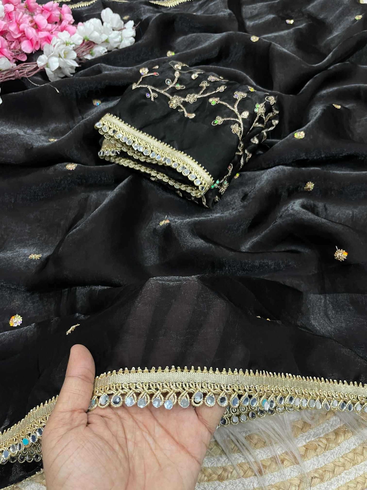 Satin Sequence Saree