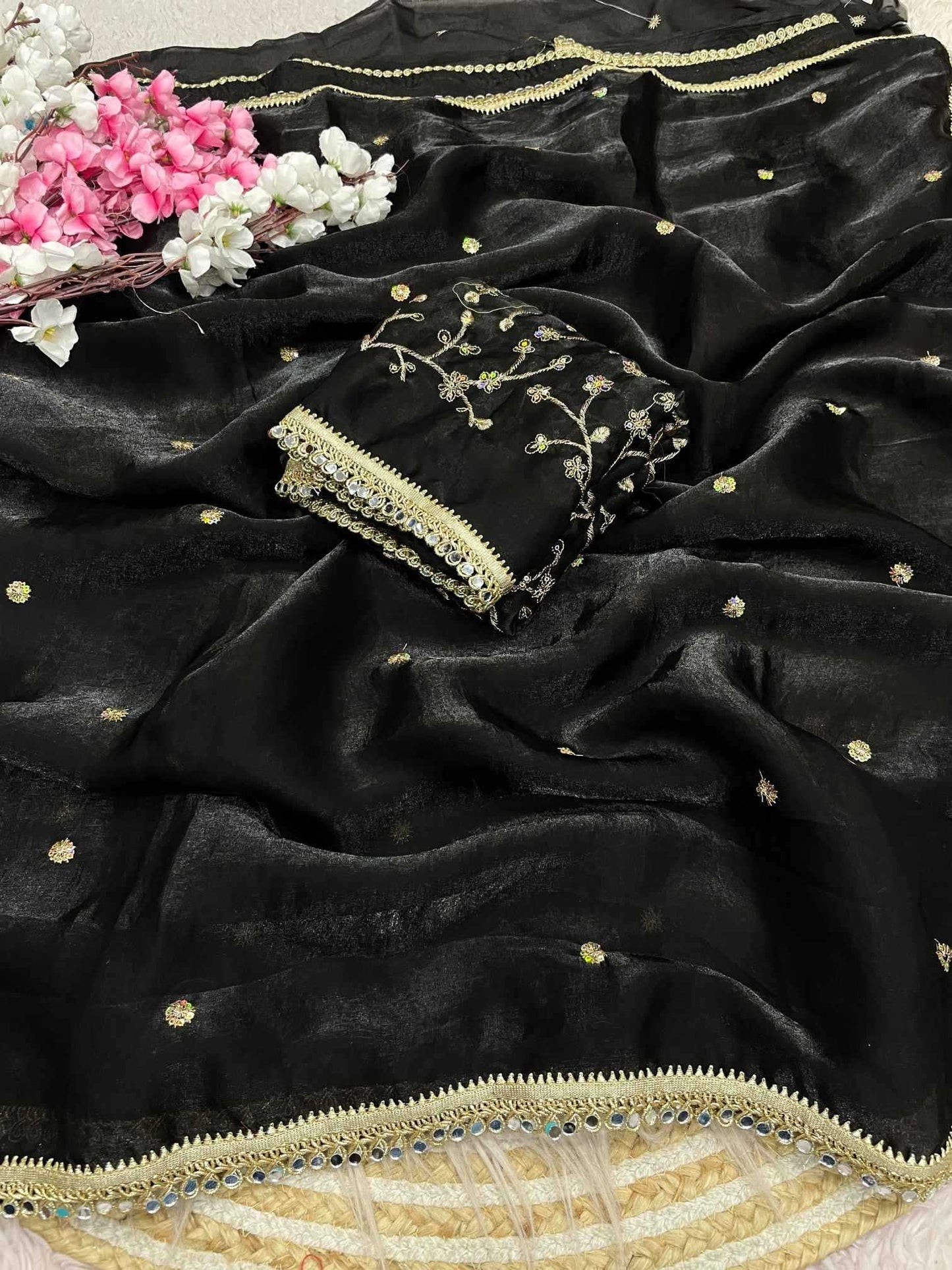 Satin Sequence Saree