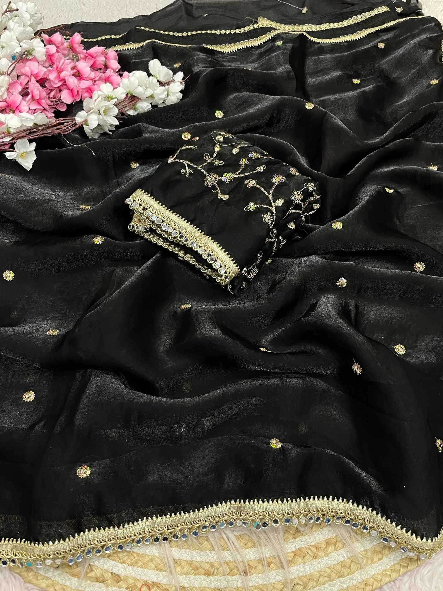Satin Sequence Saree