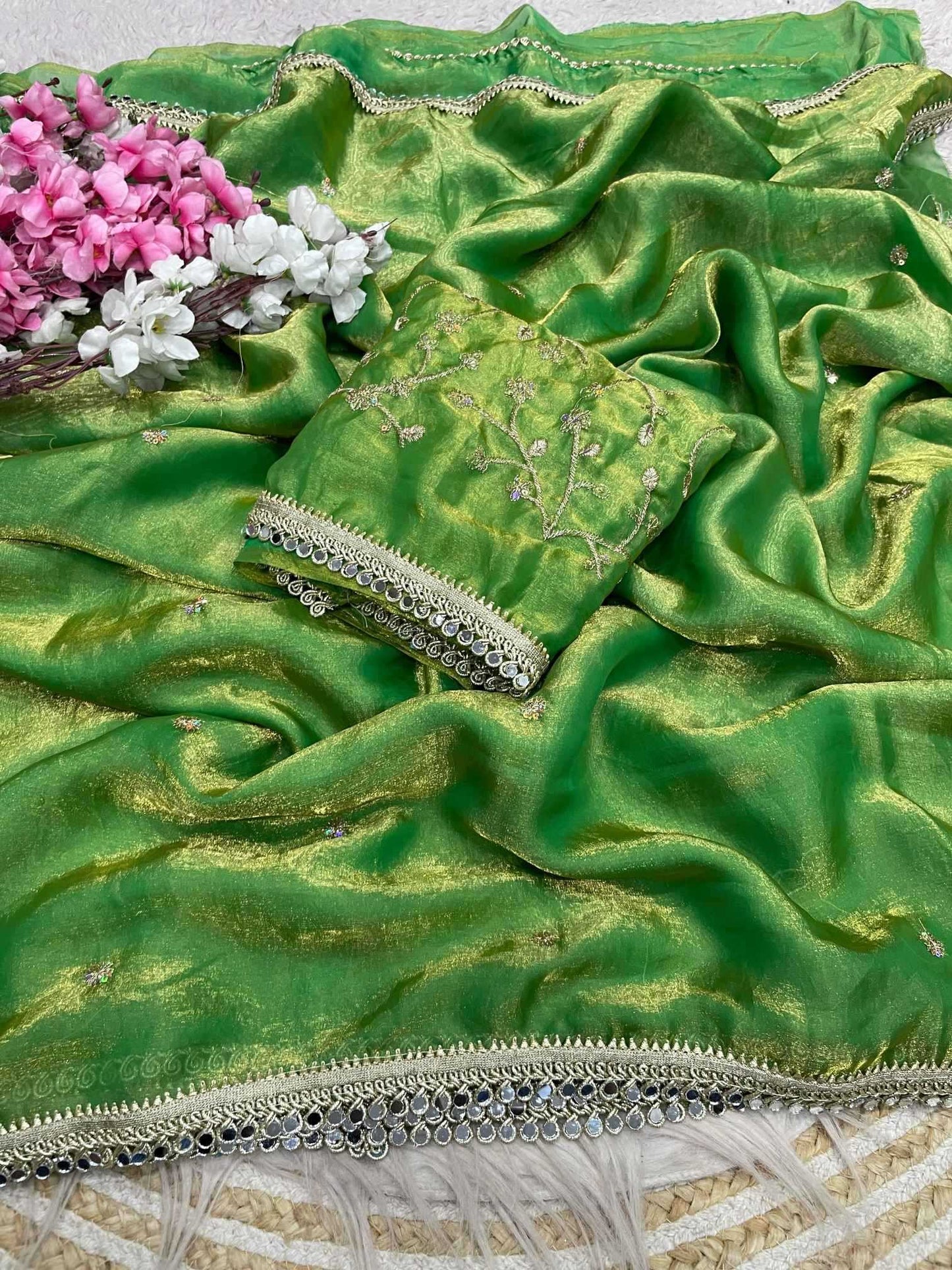 Satin Sequence Saree