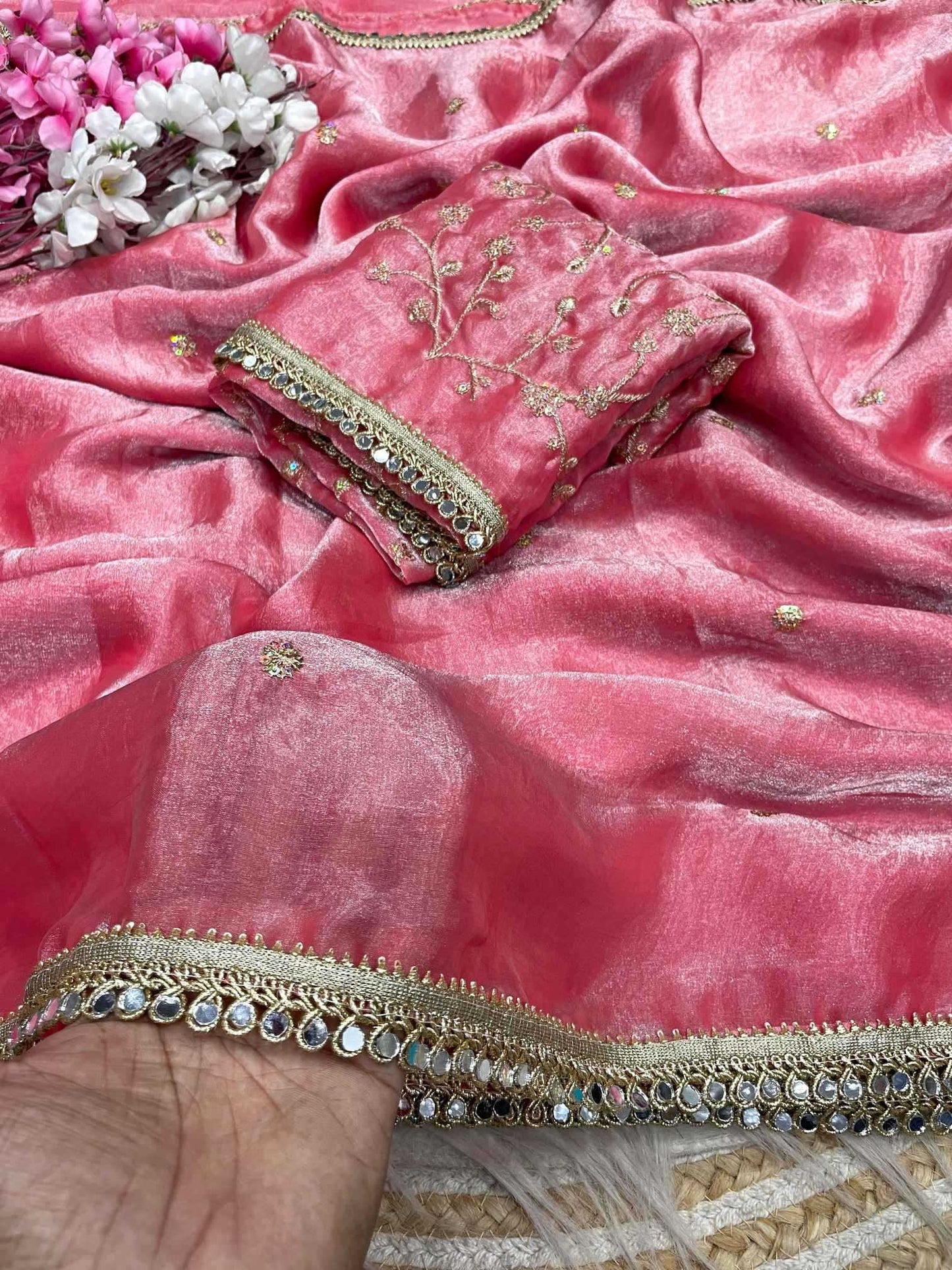 Satin Sequence Saree